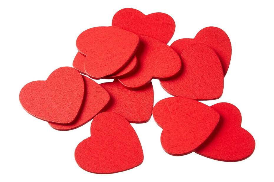 40 Cœurs Papier LNQ 15cm - Rouge - Décoration Saint-Valentin/Mariage/Classe