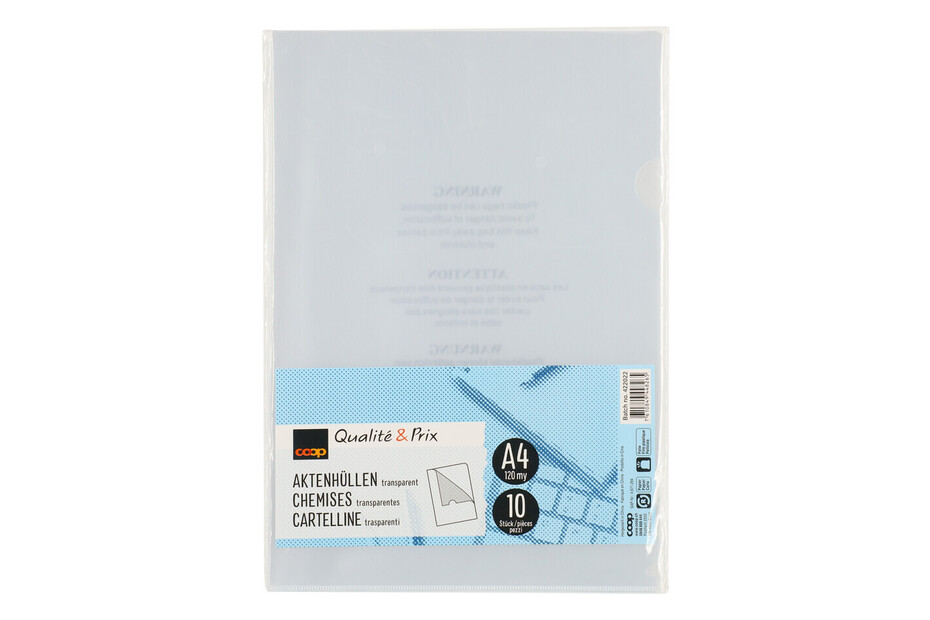 Qualité&Prix 10 chemises documents A4 120my bleu Acheter chez JUMBO