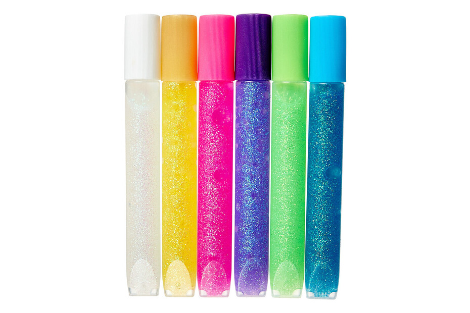 Glorex Stylos de Colle Pailletée Couleurs Arc-en-ciel | 6 × 10.5 ml ...