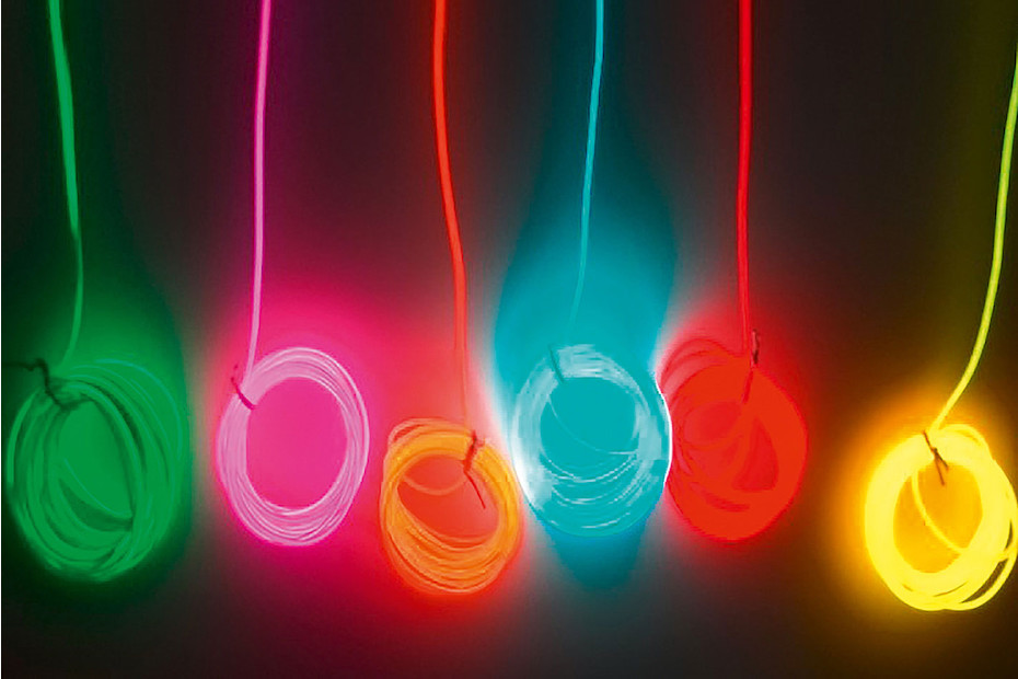 leuchtschnur Pink 3,5 mm – 100 meter cavi di luce (nero