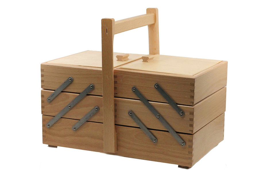 Boîte à couture en bois massif à usages multiples avec kit d