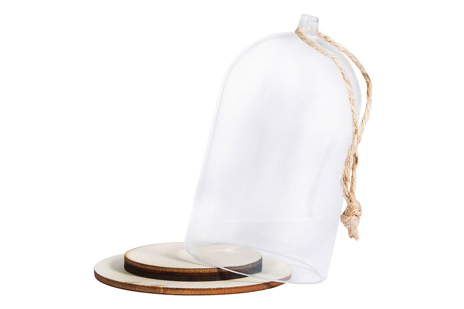 Cloche Avec Socle Rayher Transparent 11cm Diamètre H19cm - Protection Décorations Miniatures