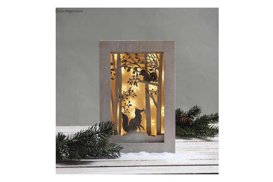Rayher Kit di costruzione in legno Cornice 3D Motivo Foresta, 20 × 30 ×  6,6 cm