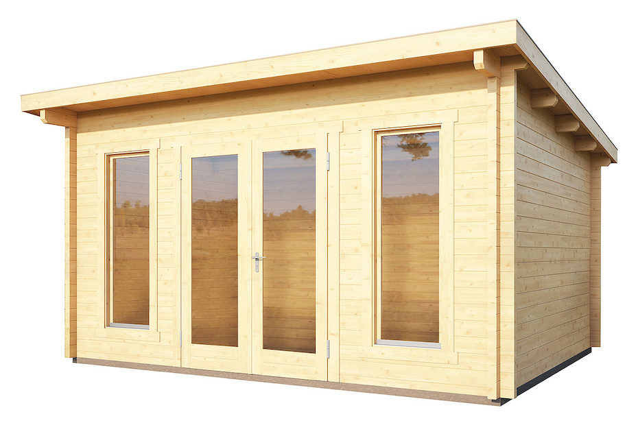 Karibu Gartenhaus Stavanger 2 70mm mit Doppeltüre und grossen
