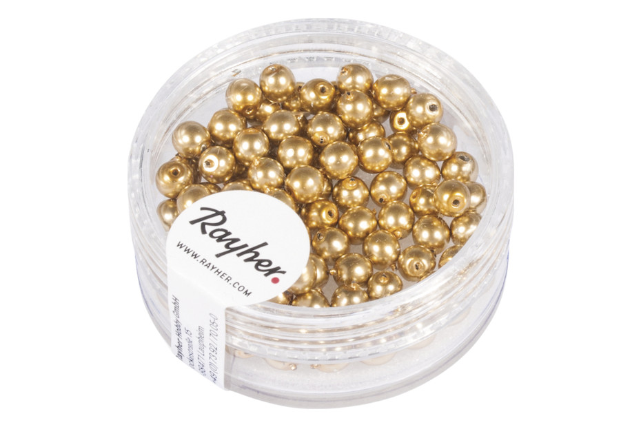 Rayher Renaissance Glaswachsperlen – 4 Mm Durchmesser, Dose Mit 85 Stück In Pflaume, Perfekt Für Schmuckherstellung & Basteln