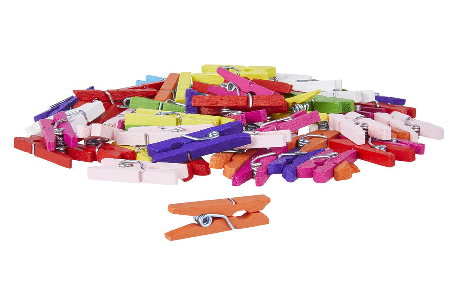 12 Mini Pinces à Linge En Bois Coccinelle - Multicolore, 25mm, Pour Déco Et Cadeaux