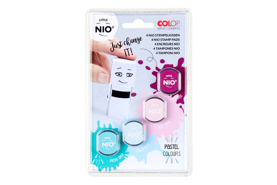 Tampon Encreur Little NIO - Thème Enseignants - 10 Pictogrammes - Encre à Base D'eau Non Toxique - 6