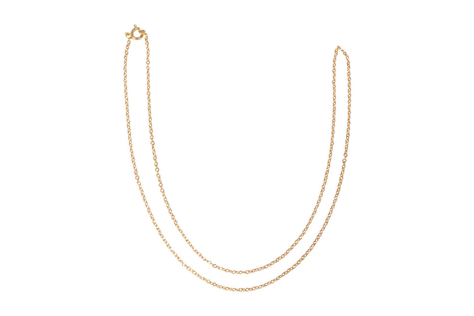 Hundeleine Aus Edelstahl – Rotgold, Kubanische Gliederkette, 15 Mm Breit, Mit Ledergriff