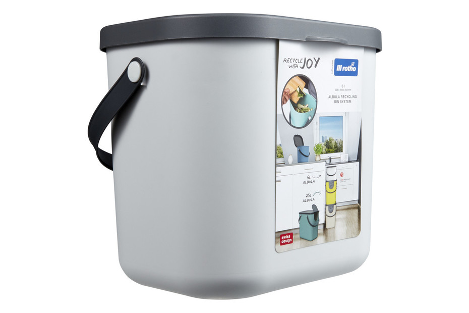 Rotho Système de recyclage des déchets Albula | 20 × 20 × 23.5 cm | 6 l