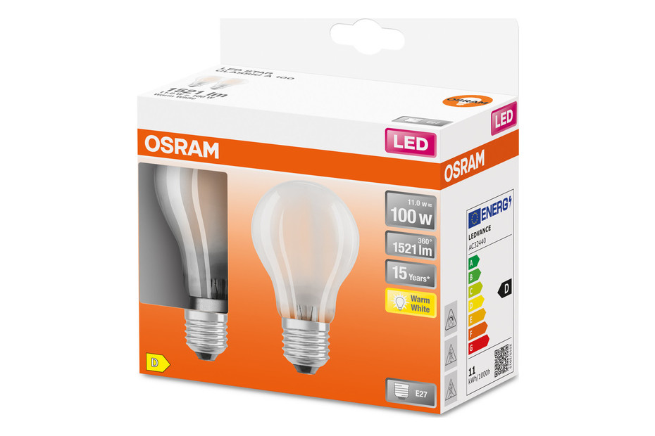 Osram Lampada LED E27 Bianco Caldo, 10 W