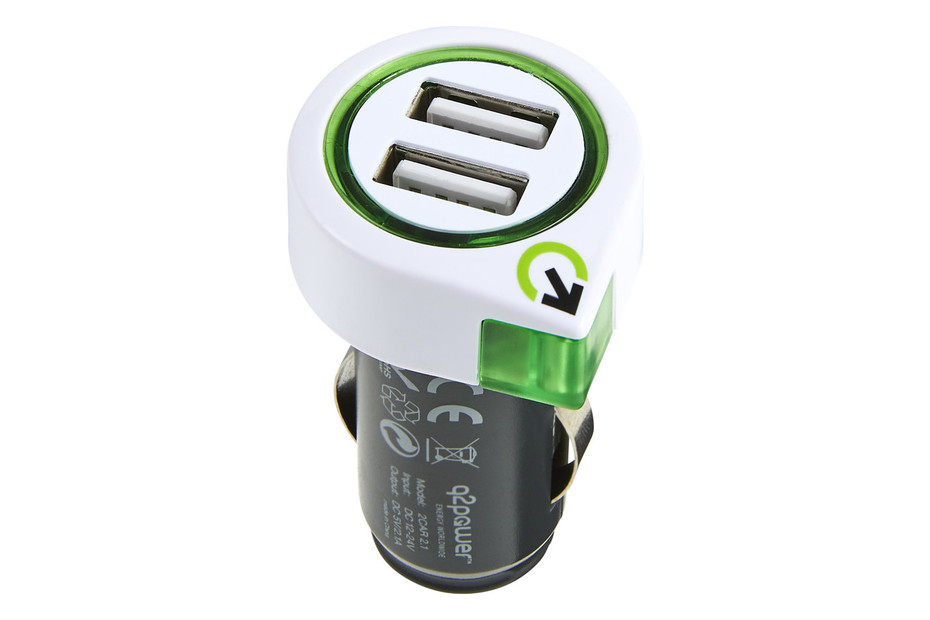 Chargeur de voiture double USB 2.1A - Q2Power