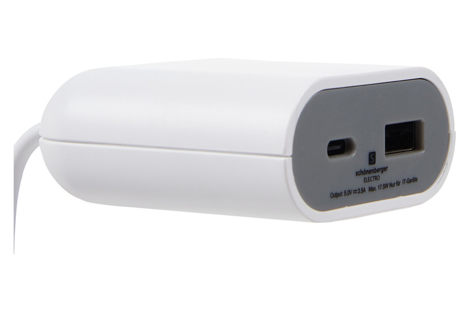 Bloc multiprises USB-A / USB-C 17.5 W avec un câble de 3 m - Bloc multiprise