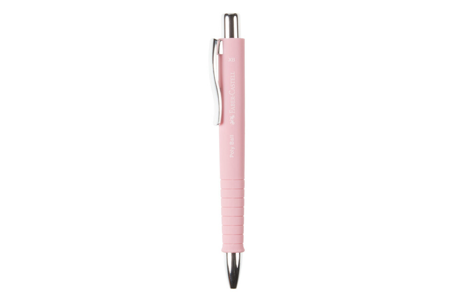 Faber-Castell Poly Ball XB - Penna A Sfera Ergonomica A Sezione Triangolare, Colore Rosa, Inchiostro Blu Indelebile, Punta Extra Larga E Mine Di Ricambio