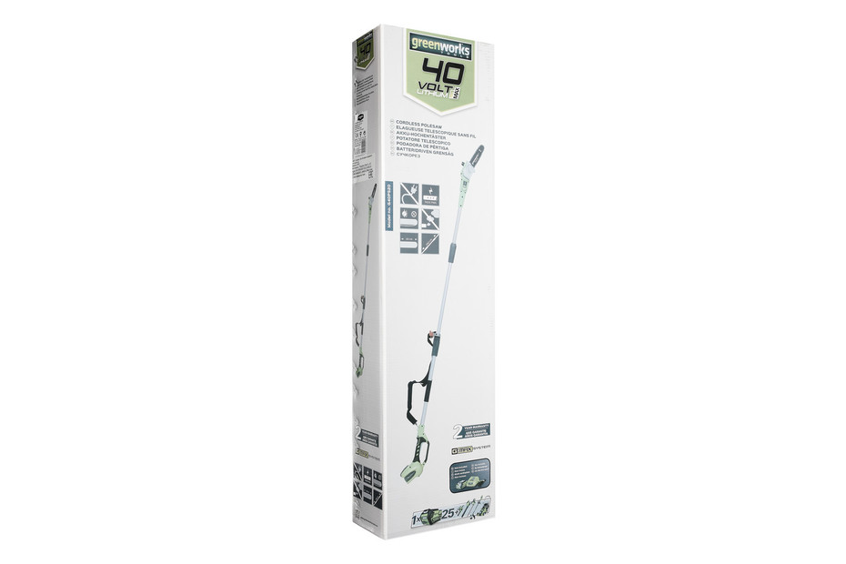 Élagueuse Sur Perche Hyundai 40V HELPN40V-A - Guide 20.3cm | Sans Fil Avec Tube Extension 76cm