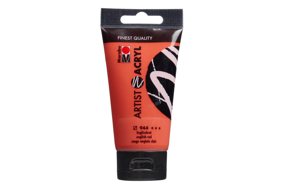 Marabu Artist Acrylfarbe – Naphtholrot Dunkel, 75 Ml Tube, Hoch Pigmentiert, Wasserfest Nach Trocknung