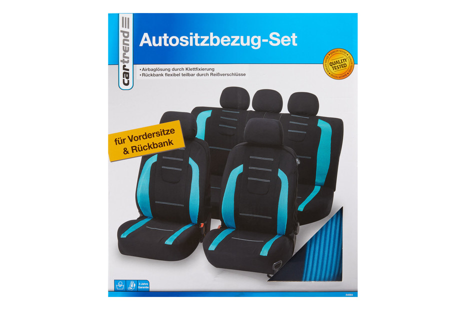 Cartrend ACTIVE Sitzbezug Auto Komplett-Set Schoner Sitzauflage Blau 60120