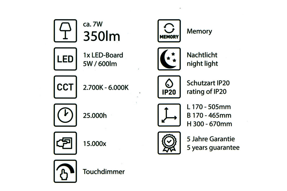 Leuchten Direkt LED-Tischlampe Rafael Dimmbar | 5 W kaufen bei JUMBO