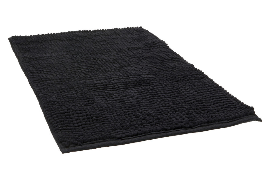 Tapis de salle de bain Chenille Noir | 40 × 60 cm Acheter chez JUMBO