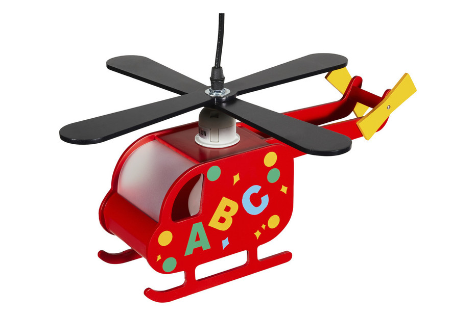 Lustre hélicoptère enfant en bois