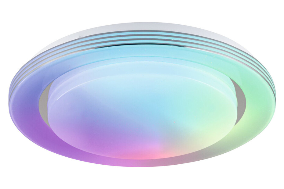 Plafonnier LED Rainbow With rainbow effect RGBW+ 1600lm 230V 22W gradable  Chrome/Blanc