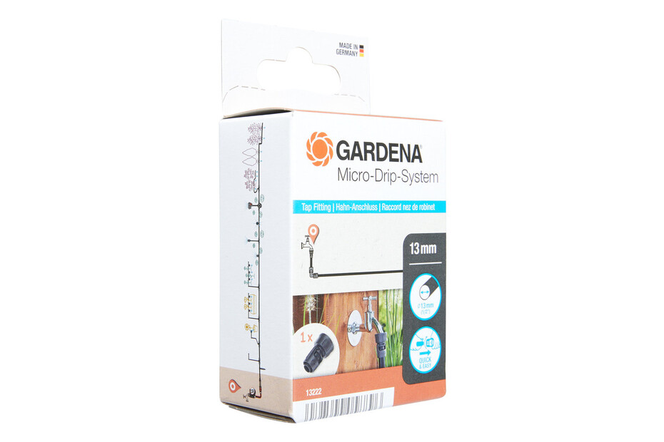 Gardena Raccord Nez de Robinet Micro-Drip - 13 mm (1/2) - G 3/4