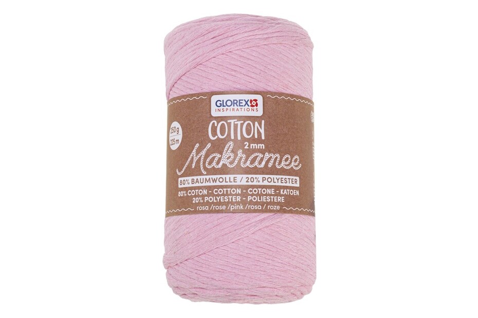 GLOREX Makramee-Garn Neon Gelb 2 Mm – 100% Baumwolle, 250 G / 225 M, Für Häkeln, Stricken & Makramee
