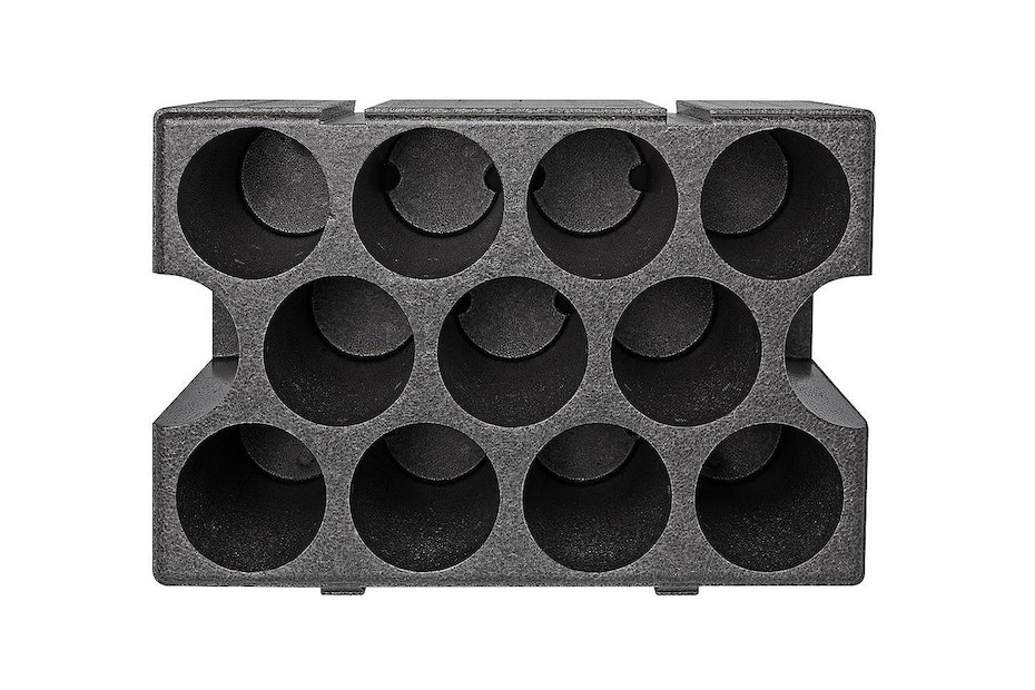 Casavino Styropor-Flaschengestell Schwarz | 24 × 30.1 × 45.5 cm