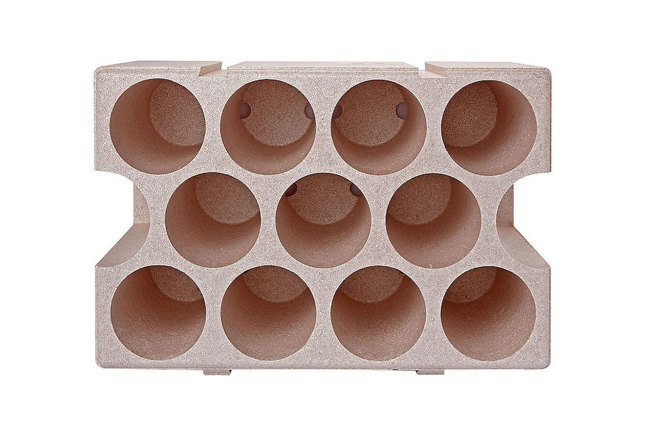 Casavino Styropor-Flaschengestell Beige | 23 × 30 × 46 cm