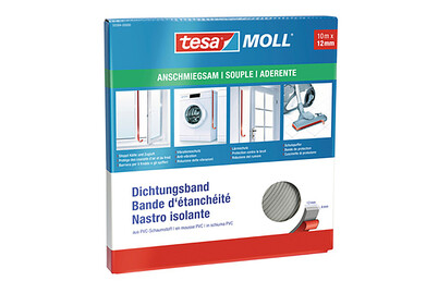 Tesa Nastro di tenuta in PVC schiumato Bianco | 10 m × 12 mm × 4 mm