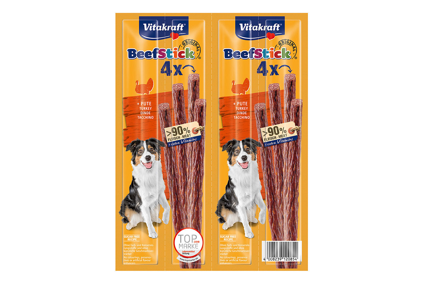 Vita Beef Stick Bâtons tendres à la dinde pour chiens - 4pcs.
