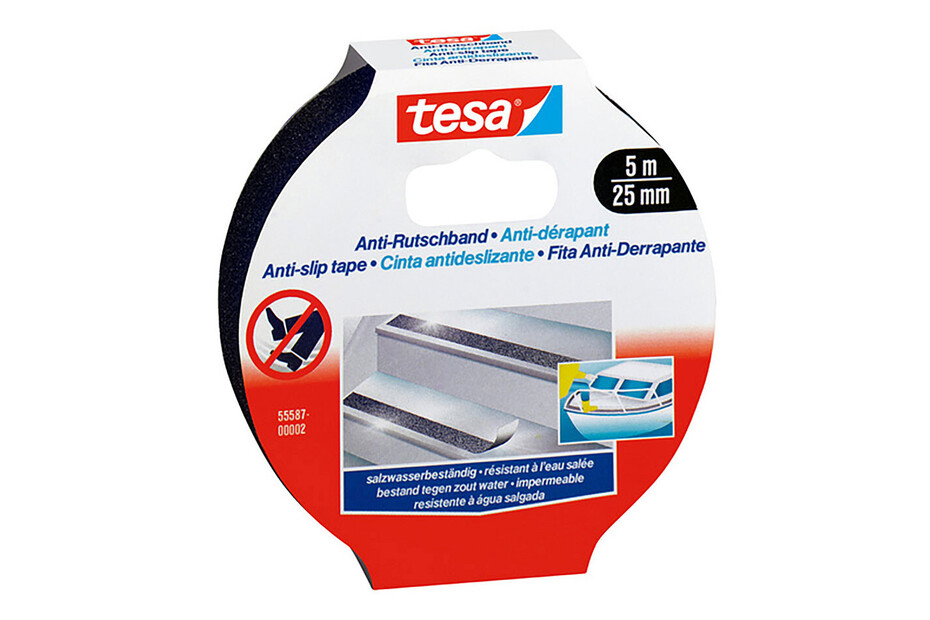 Nastro Antiscivolo Tesa - 5m X 25mm Nero Per Scale E Pavimenti | Resistente All'Acqua E UV | Confezione Da 2 - Foto 9
