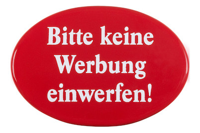 Image of Münder Email Schild «Bitte keine Werbung» | 6 × 0.5 cm