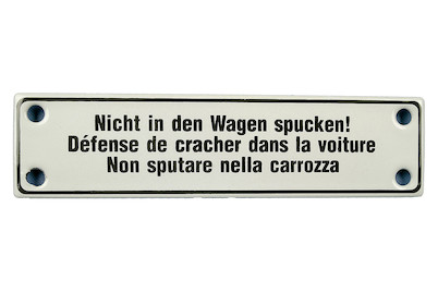 Image of Schild nicht in den Wagen spucken