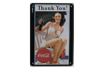 Image of Münder Email Schild Cola Thank you | 15 × 10 × 0.5 cm