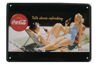 Image of Münder Email Schild Coca-Cola Talk About | 15 × 10 cm