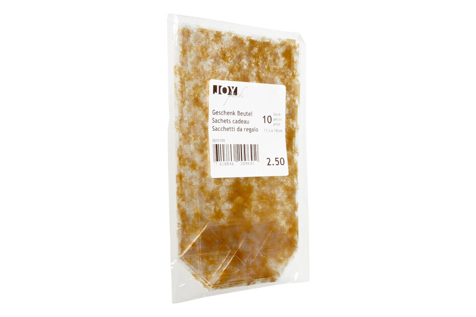Cellophanbeutel gold klein 10Stk. kaufen bei JUMBO