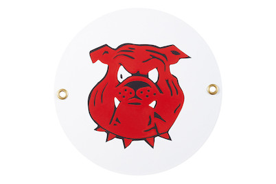 Image of Münder Email Schild Hundekopf | ⌀ 15 cm