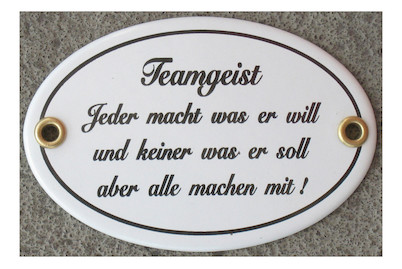 Image of Münder Email Schild Teamgeist | 13 × 0.5 cm