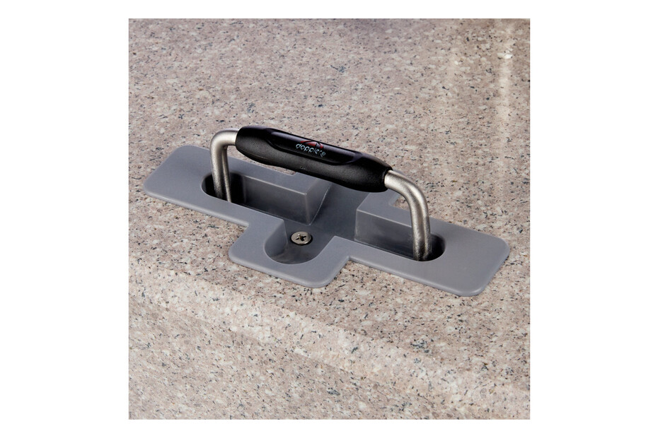 Socle Parasol Granit 25 Kg Doppler - Pied Haut Qualité Avec Tube Inox - Carré 38x38x7cm