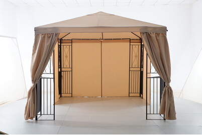 Home and More Stahlpavillon Mérida Braun-Schwarz | 3 × 3 m