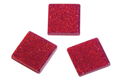Image of Rayher Acryl-Mosaik Glitter Bordeaux | 1 cm | ≈ 200 Stück