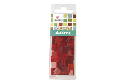 Image of Rayher Acryl-Mosaik Klassikrot | 1 × 1 cm | 205 Stück
