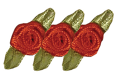 Image of Rayher Röschen auf Schleife auf Karte | ⌀ 1 cm | 20 Stück