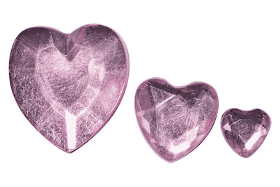 Image of Rayher Acryl-Strassherzen Rosé | 6, 10, 14 mm | 310 Stück