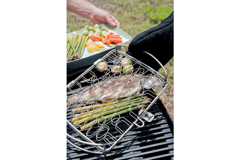 NO Griglia Per Pesce, Supporto, In Acciaio Inox, Per Barbecue, Per Pesce, Wooden Handle, Kebab, Grilled Vegetables, Set Di 2 NO Griglia Per Pesce, Supporto, In Acciaio Inox, Per Barbecue, Per Pesce, Wooden Handle, Kebab, Grilled Vegetables, Set Di 2