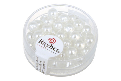 Rayher Perle di cera di vetro semi-trasparenti Rinascimento | 6 mm | 45 pezzi