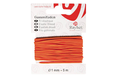 Image of Gummifaden,1mm,orange,Karte 5 m