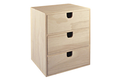 Image of Rayher Holz-Komödchen mit 3 Schubladen | 21.5 × 14.5 × 16 cm