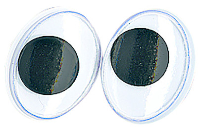 Image of Rayher Plastik-Wackelaugen Oval Schwarz-Weiss | 10 Stück