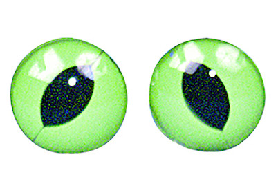 Rayher Occhi di gatto in plastica Verde-Nero | 10 mm | 10 pezzi